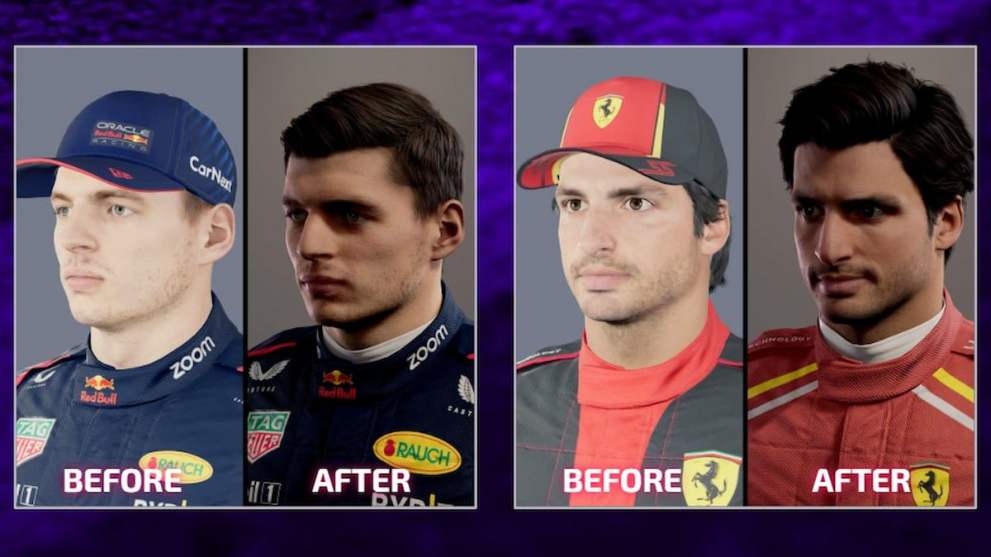 Renders of Verstappen and Sainz in F1 24