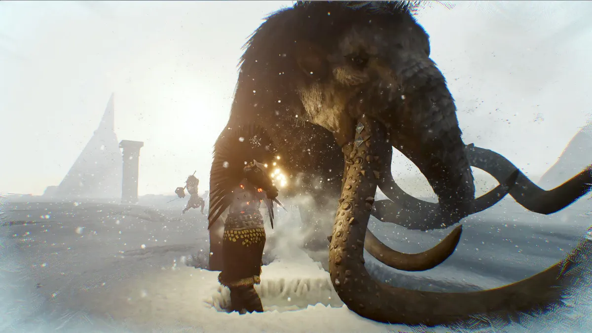 Is Soulmask on PS5? - a mammoth on the snow