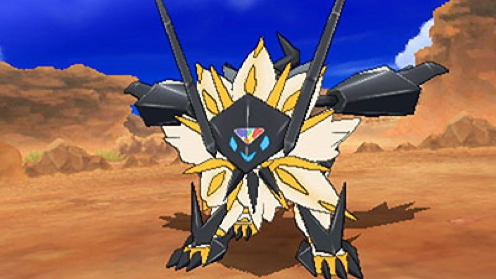 Pokemon Ultra Sun Solgaleo in a desert