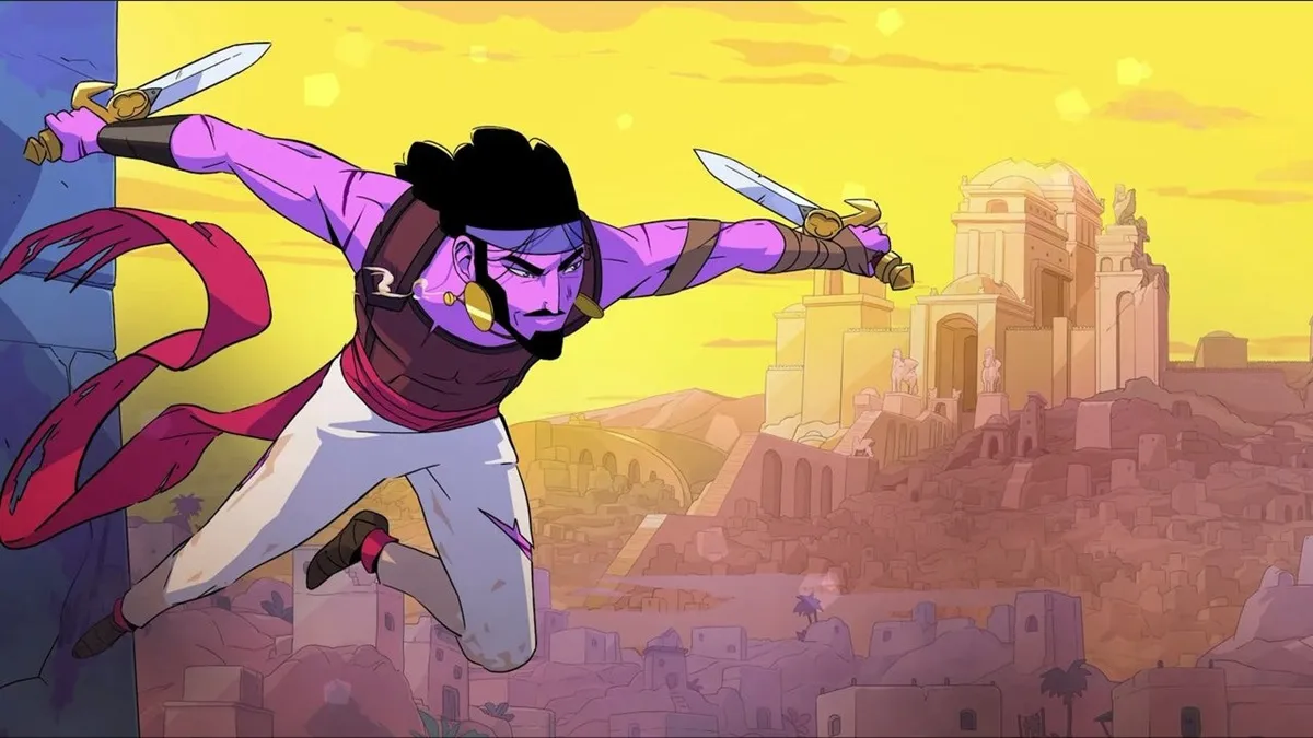 The Rogue Prince of Persia review - the prince with two daggers jumping from a wall